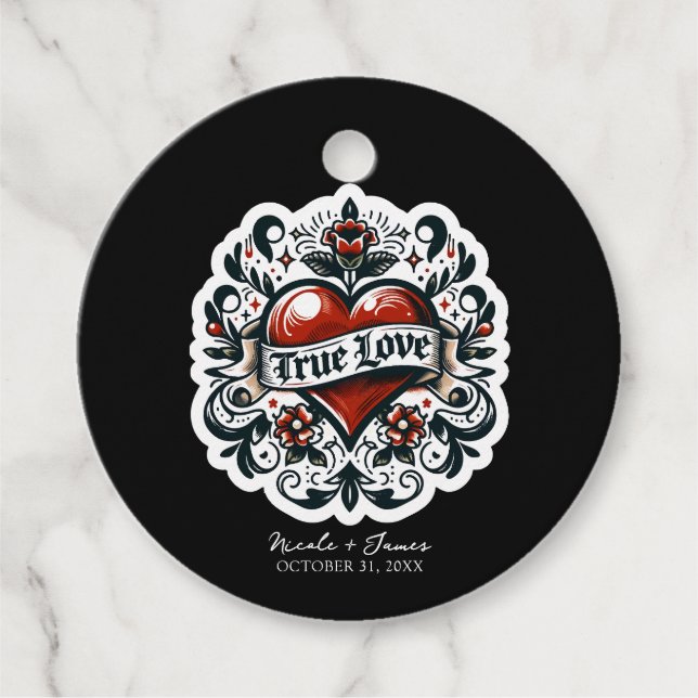 Étiquettes Cadeau Véritable Mariage d'autocollant de tatouage de coe (Devant)