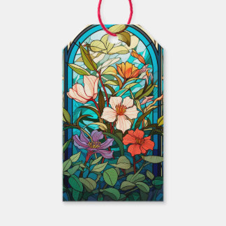 Étiquettes-cadeau Verre Cathédrale à Motif Floral Art Nouveau
