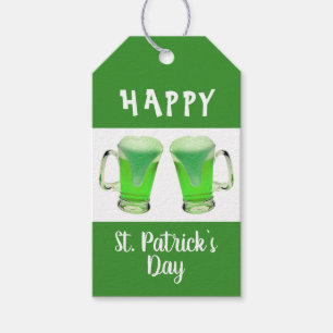 Étiquettes-cadeau Verre de bière verte Joyeuse Saint Patrick`s day