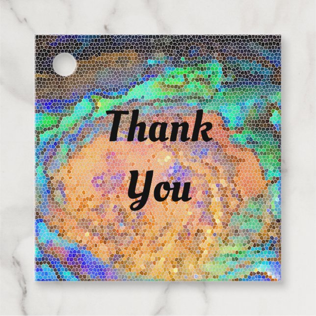 Étiquettes Cadeau Verre de Merci Appréciation Abstraite (Devant)