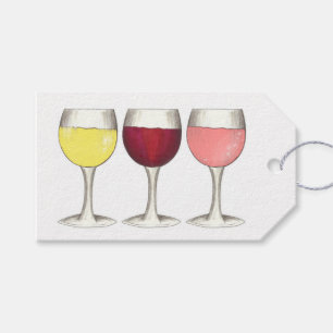 Étiquettes-cadeau Verre Rouge Blanc Rosé Verres Vin Vin Louveur de v