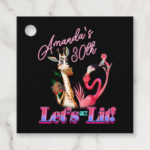 Étiquettes Cadeau Verre tendu Obtenons un cocktail Lit Anniversaire
