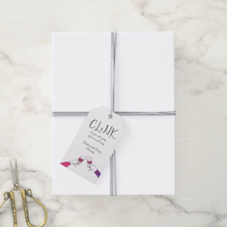Étiquettes-cadeau Verres à vin pour les fêtes de fin d'année Clink M