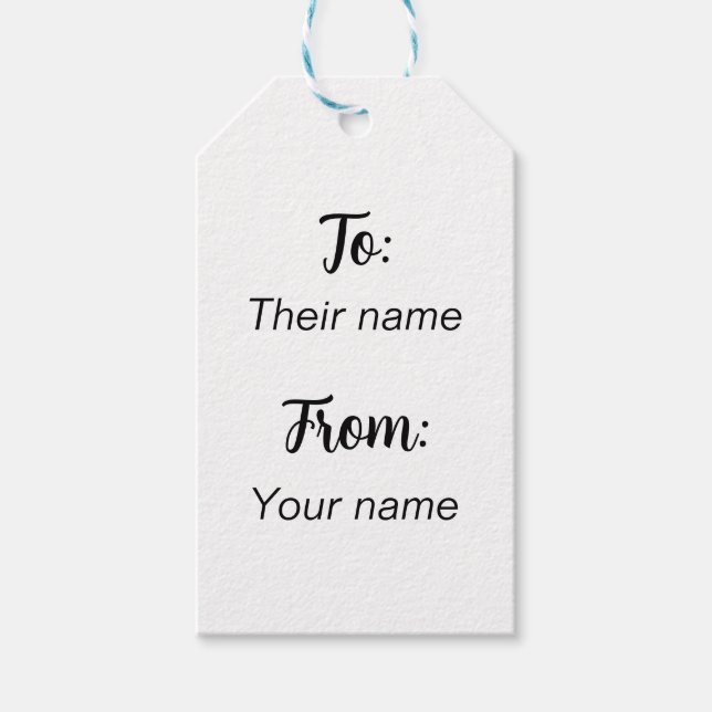 Étiquettes-cadeau Vers minimaliste (Devant)