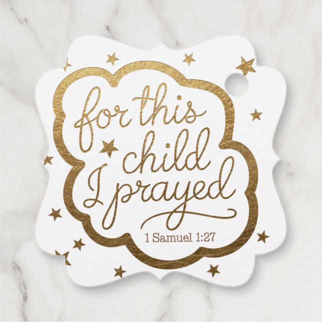 Étiquettes Cadeau verset biblique de 1 Samuel 1:27 (Dos)