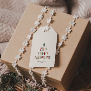 Étiquettes-cadeau Vert Décontracté Coloré Un Très Joyeux Noël