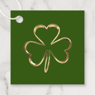 Étiquettes Cadeau Vert et or Saint-Patrick Trèfle irlandais Shamrock