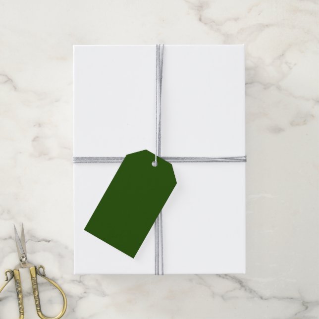 Étiquettes-cadeau Vert foncé  (Avec de la ficelle)