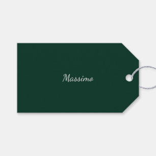 Étiquettes-cadeau Vert foncé Élégant Casual Propre Nom Écriture manu