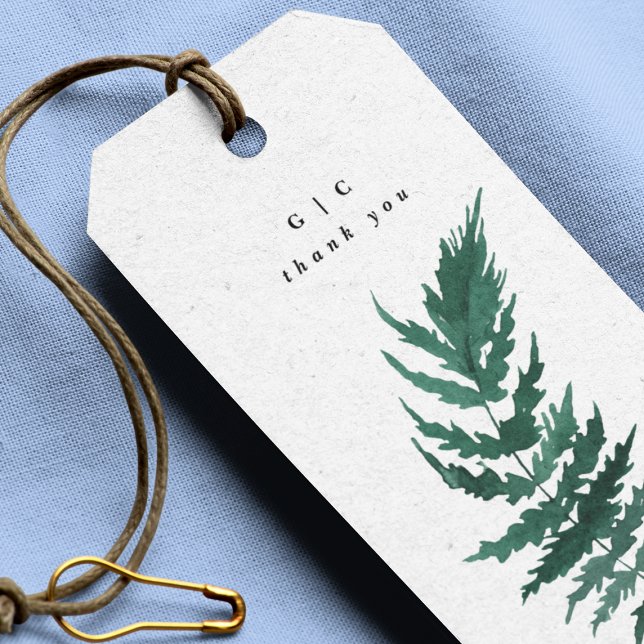 Étiquettes-cadeau Vert frais Aquarelle moderne Mariage Faveur (Créateur téléchargé)