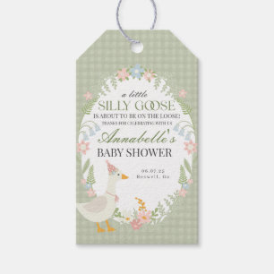 Étiquettes-cadeau Vert Oie soie Florale En vichy Baby shower Favoris