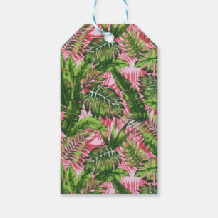 Étiquettes-cadeau Vert rose Jungle tropicale Botanique