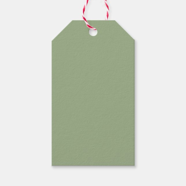 Étiquettes-cadeau Vert sauge moderne uni (Devant)