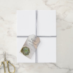 Étiquettes-cadeau Vert Succulent sur Blanc Mariage Favoriser Tags