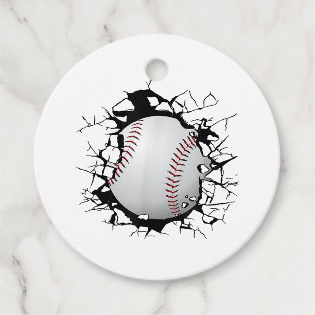 Étiquettes Cadeau Vêtements de baseball - Baseball (Devant)