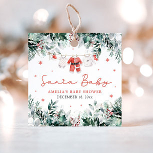 Étiquettes Cadeau Vêtements de bébé Santa Baby rouge pour Noël Cadea