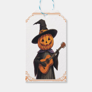 Étiquettes-cadeau Vibes du Citrouille Casquette sorcier Halloween