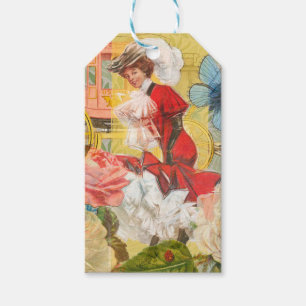 Étiquettes-cadeau Victorian Lady Woman Fun Carriage