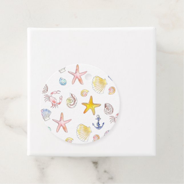 Étiquettes Cadeau Vie marine et Ancres (En situation)