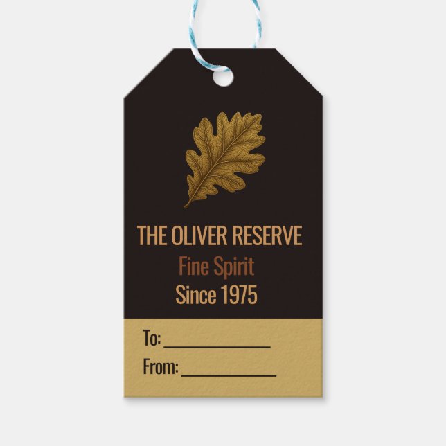 Étiquettes-cadeau Vieilli à la perfection | Fête du Whisky (Devant)