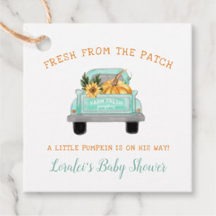 Étiquettes Cadeau Vieux Camion De Ferme Avec Baby shower D'Automne C