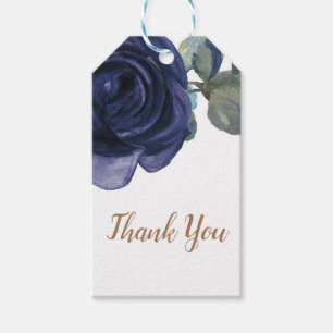 Étiquettes-cadeau Vif Indigo Violet Foncé Floral Mariage
