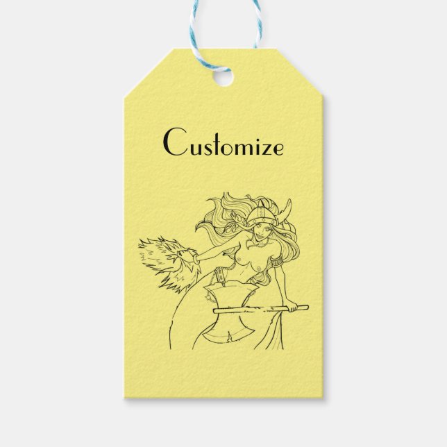 Étiquettes-cadeau Viking Mermaid Warrior Thunder_Cove (Devant)