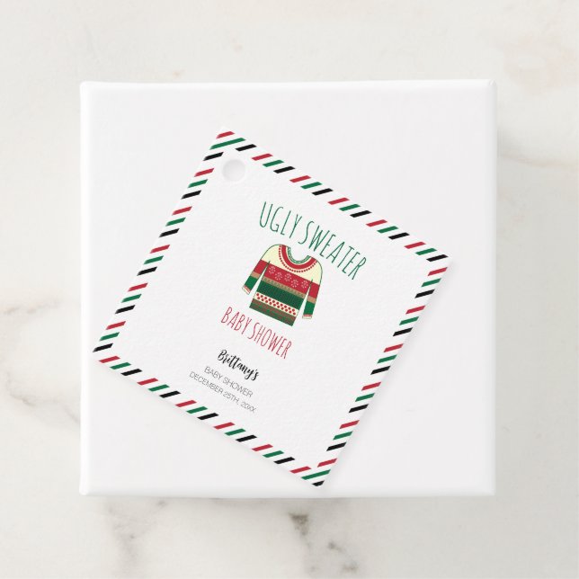 Étiquettes Cadeau Vilain Baby shower de Noël (En situation)