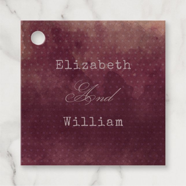 Étiquettes Cadeau Vin rouge Bourgogne Aquarelle Automne Mariage Auto (Devant)