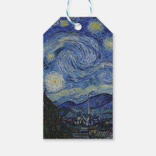 Étiquettes-cadeau Vincent van Gogh - nuit étoilée. Peinture d'art