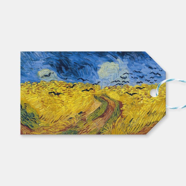 Étiquettes-cadeau Vincent van Gogh - Wheatfield with Crows (Devant (Horizontal))