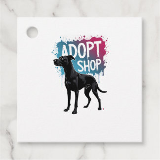 Étiquettes Cadeau Vintage Adoptez Ne Faites Pas D'Achats Chien Graff