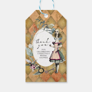 Étiquettes-cadeau Vintage Alice au pays des merveilles Merci