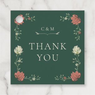 Étiquettes Cadeau Vintage Art Nouveau Floral Mariage