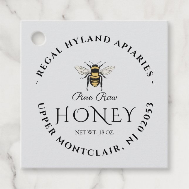 Étiquettes Cadeau Vintage Beekeeping & Honeybee Farm Business (Devant)