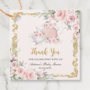 Étiquettes Cadeau Vintage Blush Floral High Tea Party Baby shower