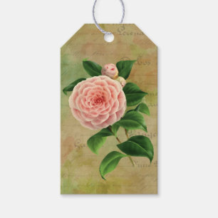 Étiquettes-cadeau Vintage Camellia Botanique