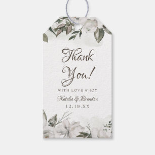 Étiquettes-cadeau Vintage cerisier blanc Mariage Merci