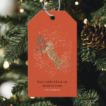 Étiquettes-cadeau "Vintage Christmas Tiger | Orange<br><div class="desc">"Ajoutez une touche de charme vintage à vos cadeaux de vacances avec ces Tigre de Noël Vintage avec les étiquettes Cadeaux Orange Arbre de Noël. Dotés d'un tigre fantaisiste à côté d'un sapin de Noël à la décoration festive dans des tons oranges chauds, ces étiquettes-cadeaux apportent une touche nostalgique mais...</div>