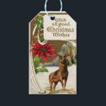 Étiquettes-cadeau Vintage Christmas Wish Deer<br><div class="desc">Vintage Christmas Wish Deer</div>