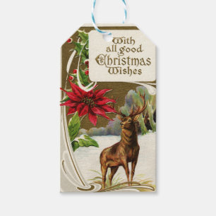 Étiquettes-cadeau Vintage Christmas Wish Deer