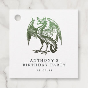 Étiquettes Cadeau Vintage Dragon Damask