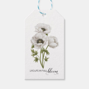 Étiquettes-cadeau Vintage Farmhouse white flower