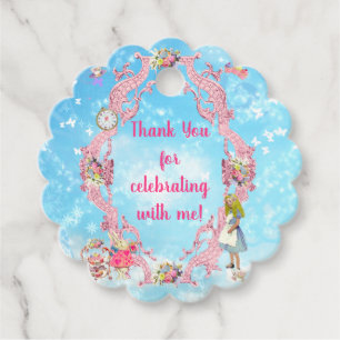 Étiquettes Cadeau Vintage fille avec thé fête lapin Goodie Bag Tags
