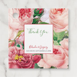 Étiquettes Cadeau Vintage Floral & Botanique Rose Roses Mariage Cade