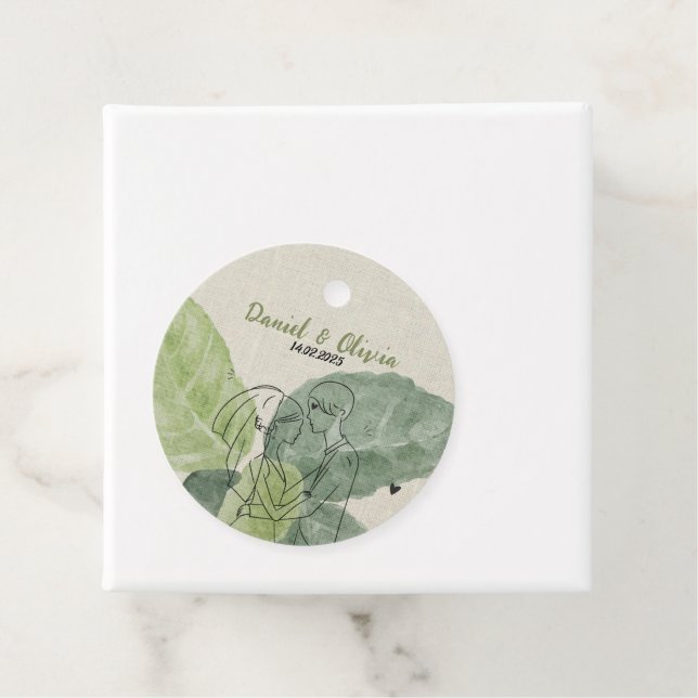 Étiquettes Cadeau Vintage Floral Rustic Mariage (En situation)