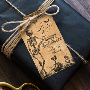 Étiquettes-cadeau Vintage Goth Halloween Parti Éffrayant Dark Macabr