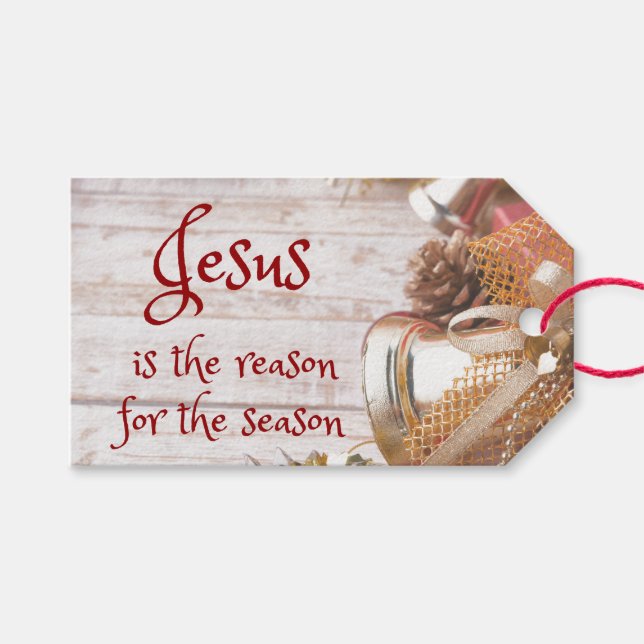 Étiquettes-cadeau Vintage Jésus est la raison de Noël de saison (Devant (Horizontal))