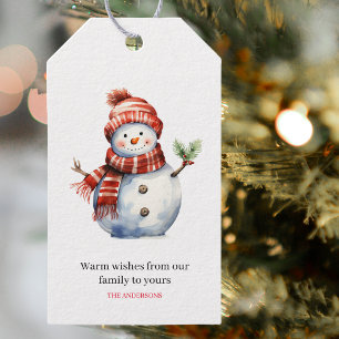 Étiquettes-cadeau Vintage Joyeux Noël & Snowmen