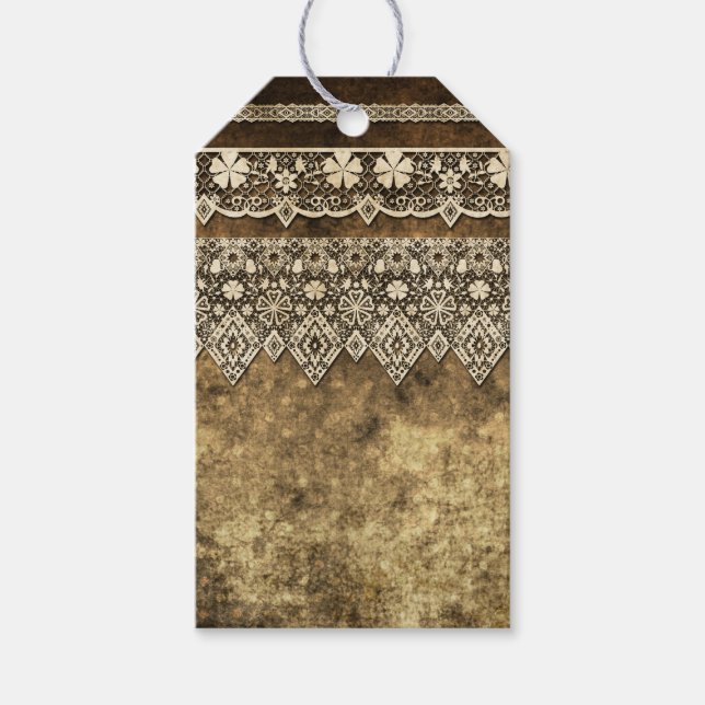 Étiquettes-cadeau Vintage lace (Devant)